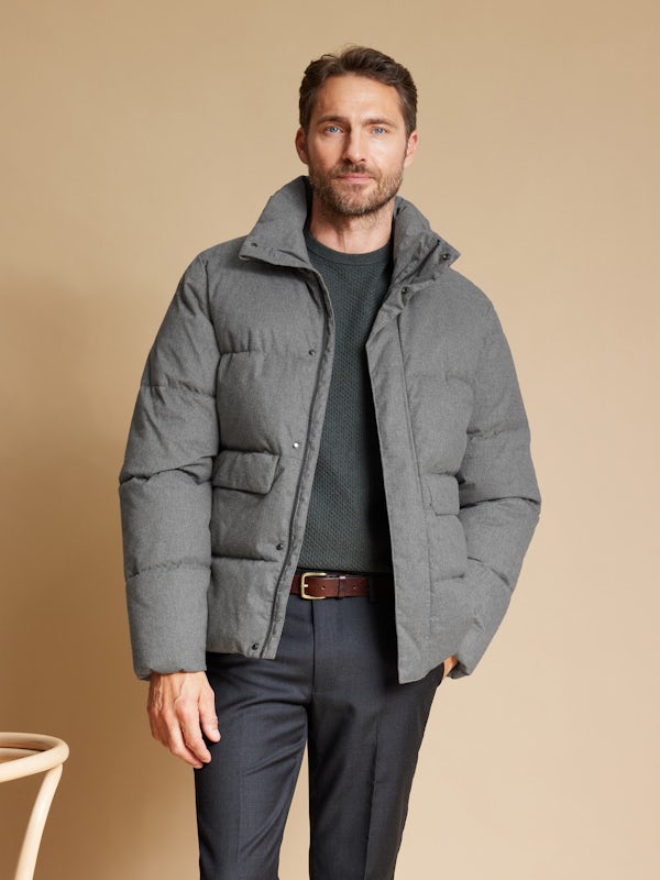 Grey melange Herringbone jacket | Men | Dressmann